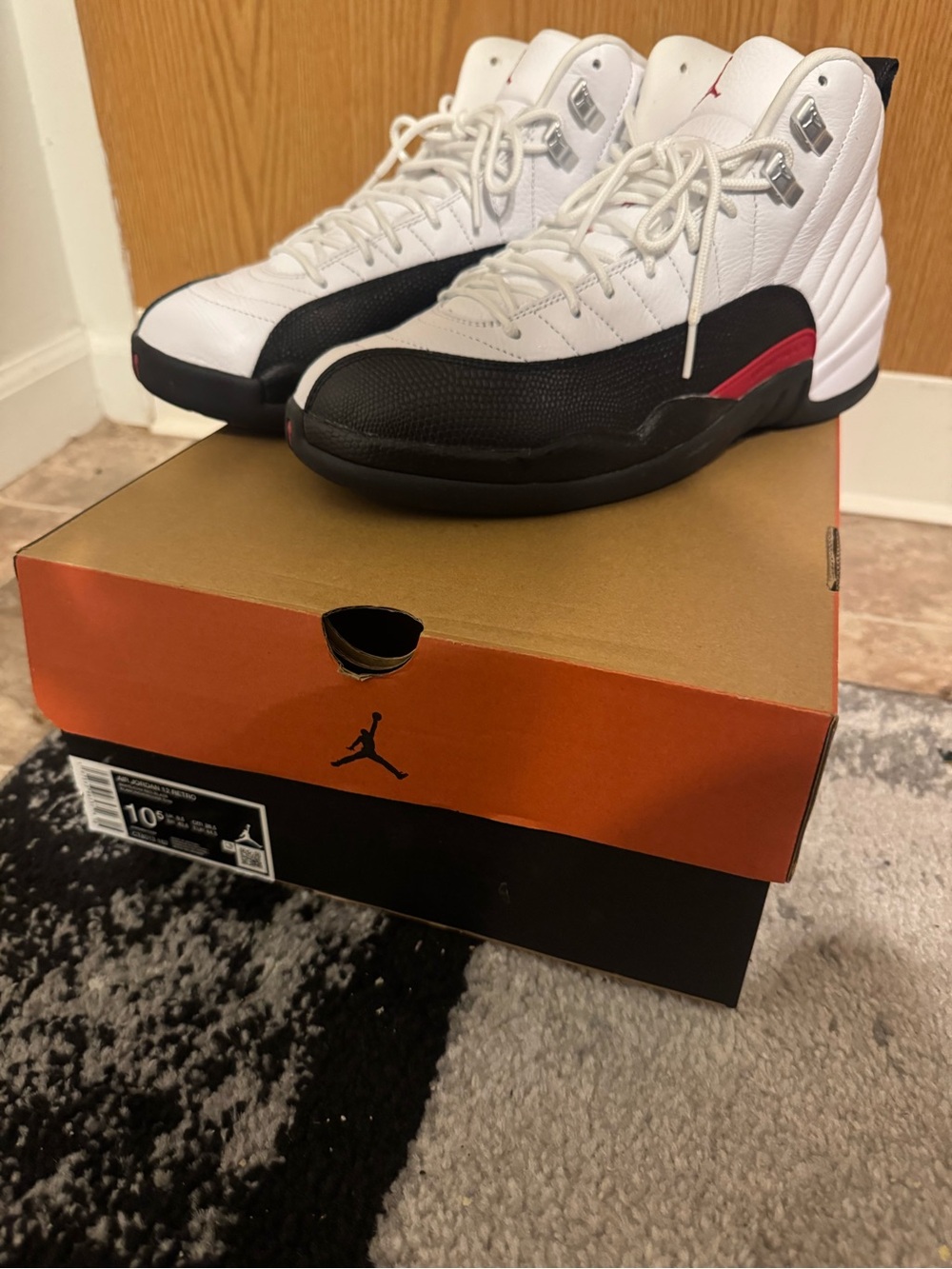 Jordan Men’s High-Top Sneakers - White/Black/Red